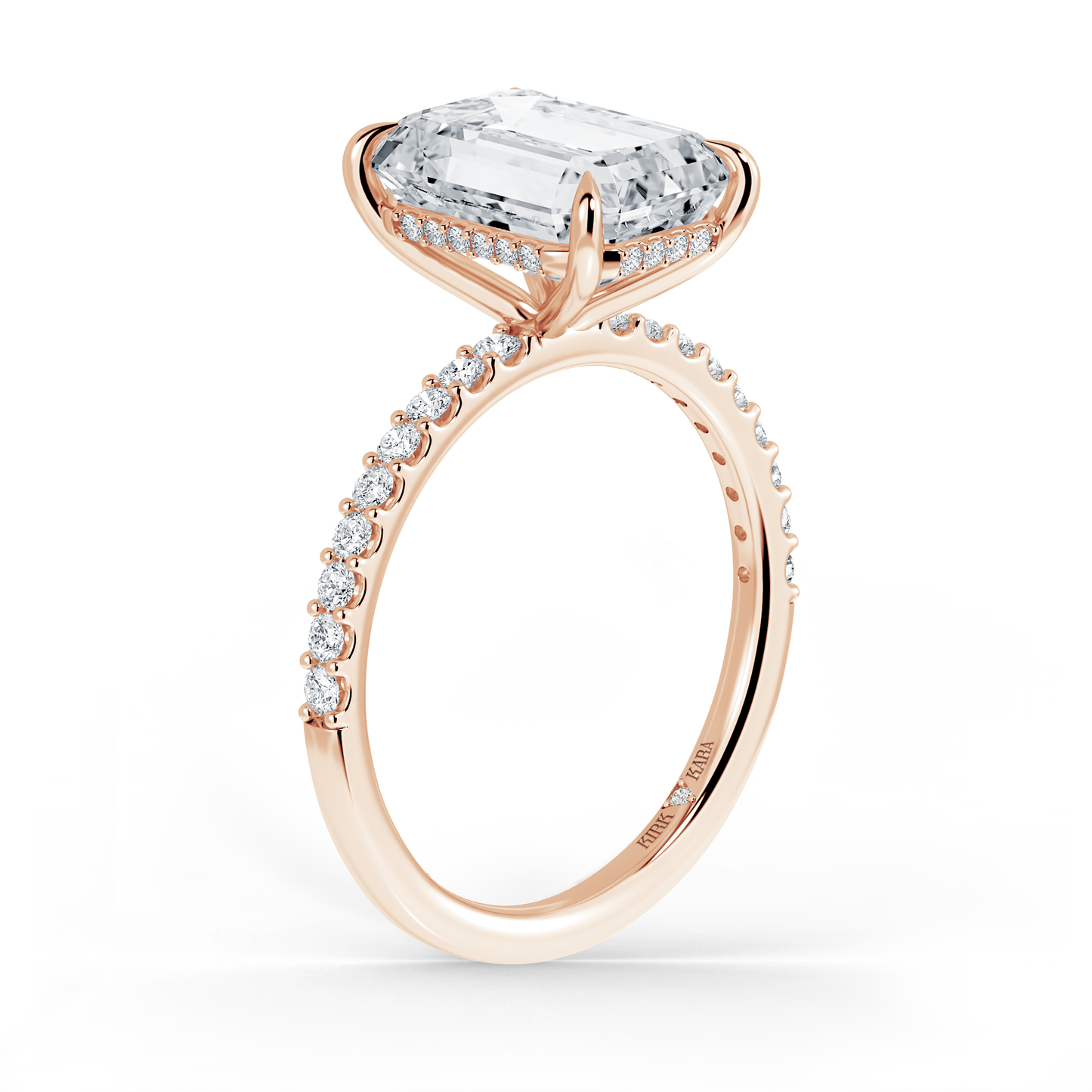 Preset Emerald Hidden Halo Lab Diamond Engagement Ring - Center Diamond Included