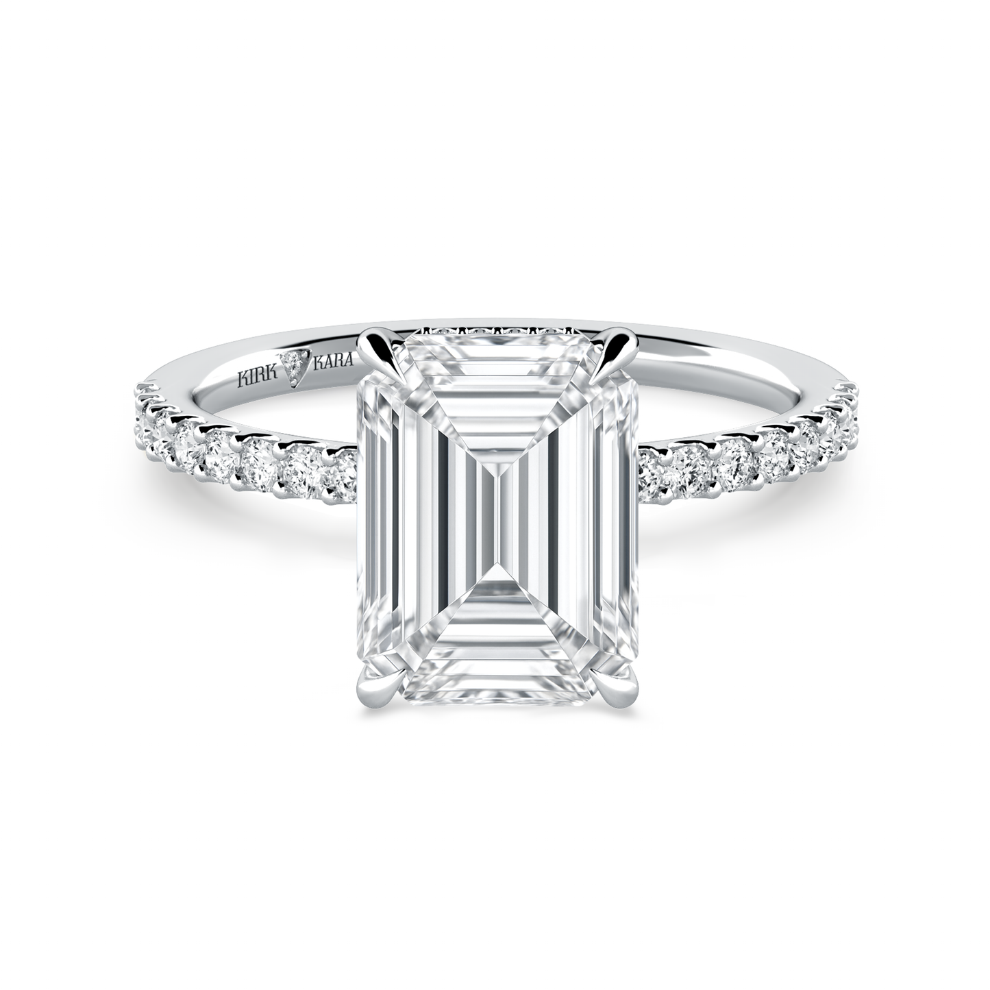 Preset Emerald Hidden Halo Lab Diamond Engagement Ring - Center Diamond Included