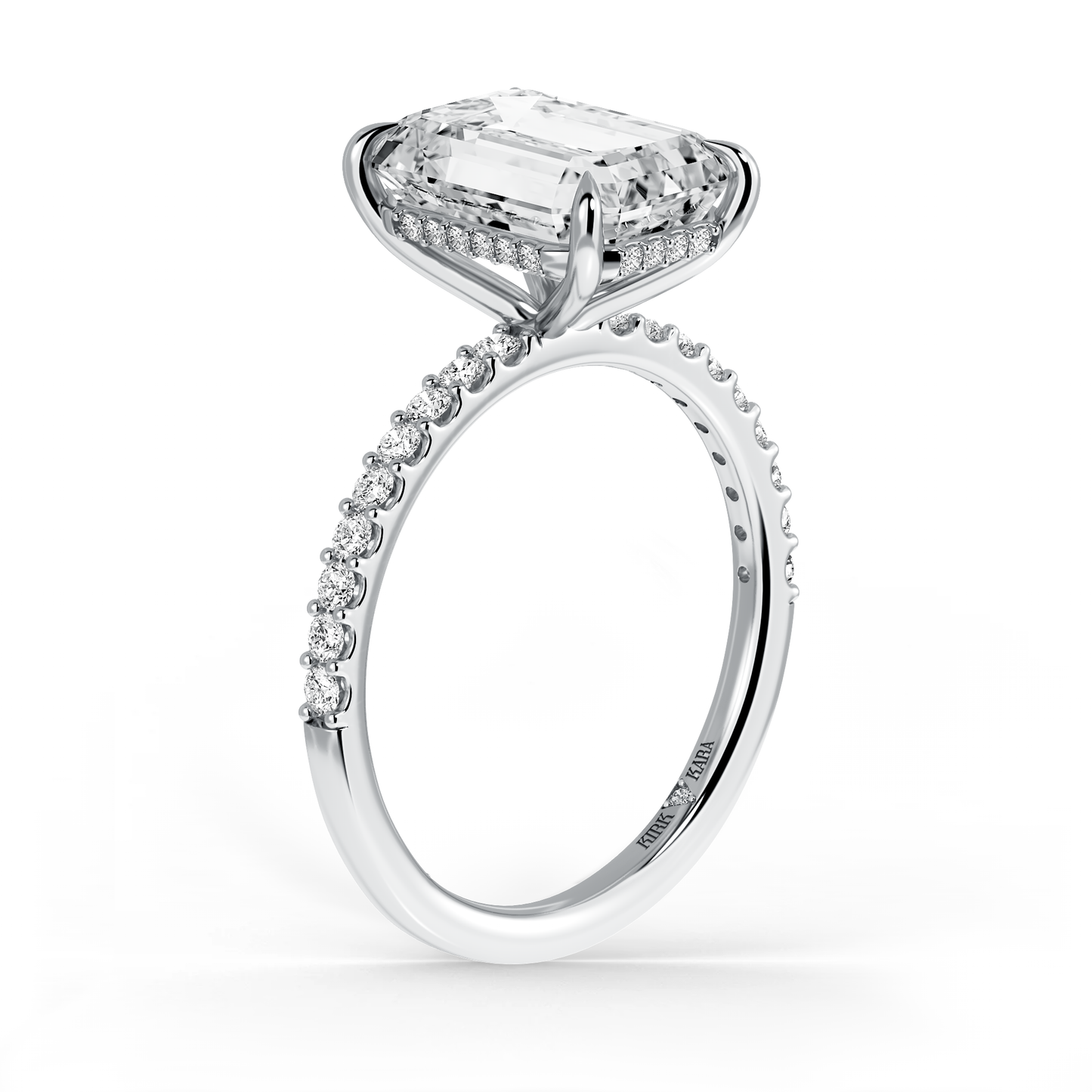 Preset Emerald Hidden Halo Lab Diamond Engagement Ring - Center Diamond Included