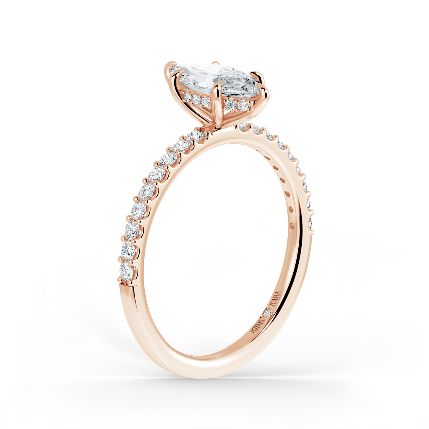 Preset Marquise Hidden Halo Lab Diamond Engagement Ring - Center Diamond Included