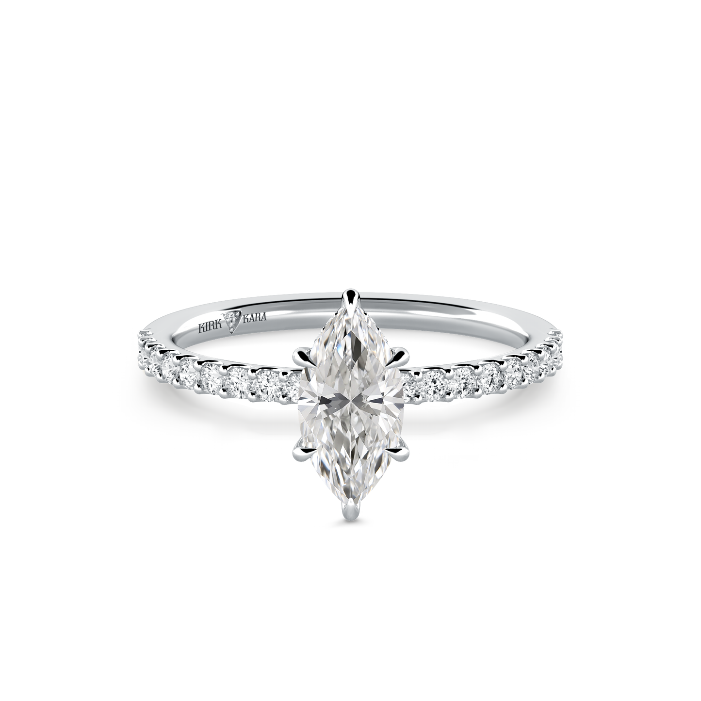 Preset Marquise Hidden Halo Lab Diamond Engagement Ring - Center Diamond Included