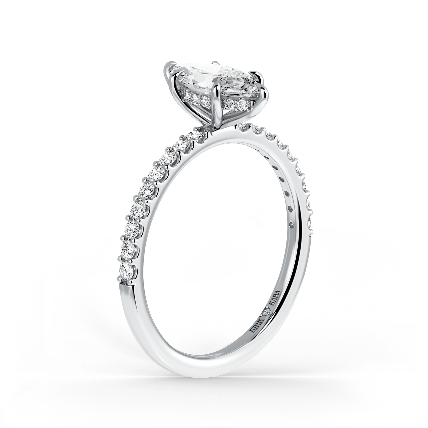 Preset Marquise Hidden Halo Lab Diamond Engagement Ring - Center Diamond Included