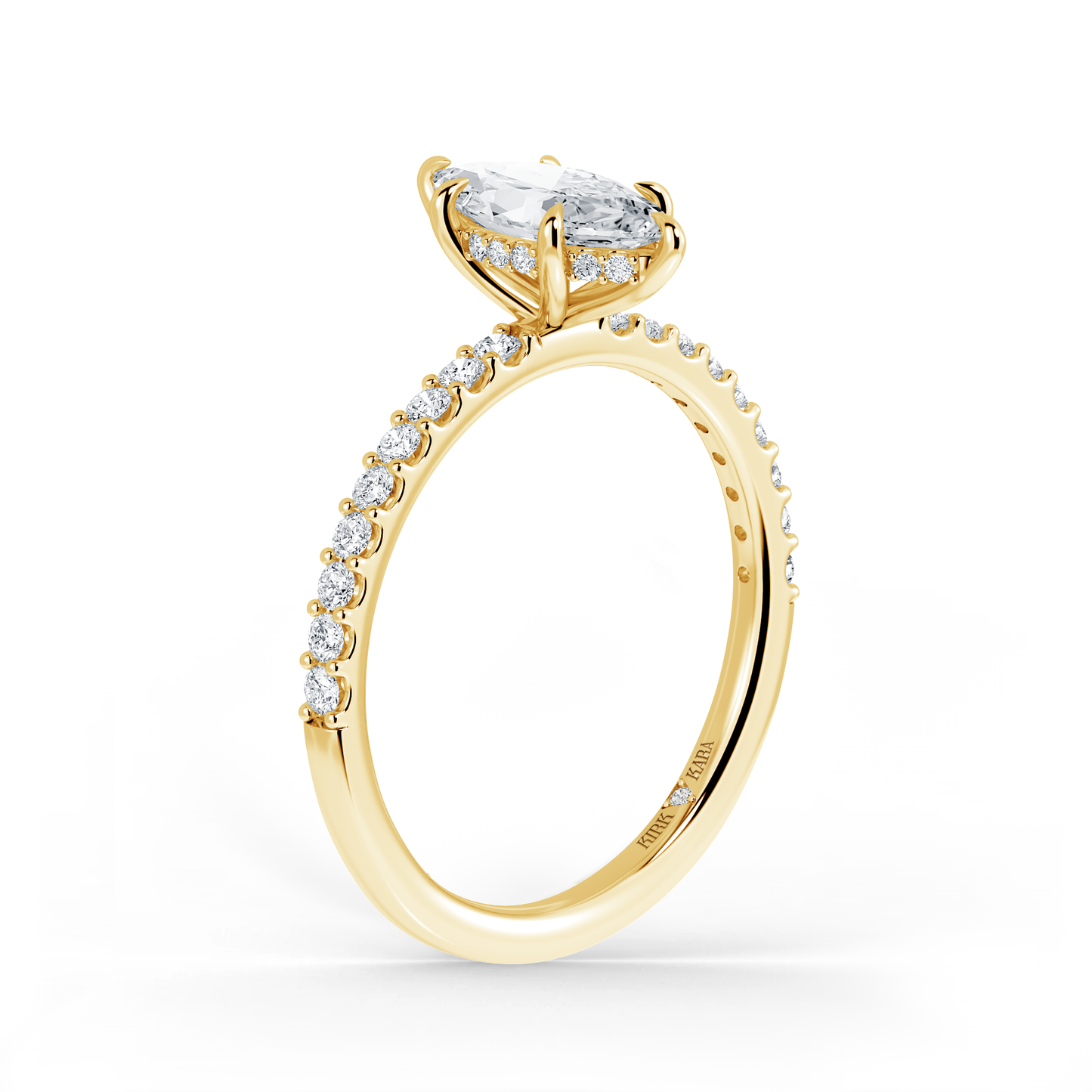 Preset Marquise Hidden Halo Lab Diamond Engagement Ring - Center Diamond Included