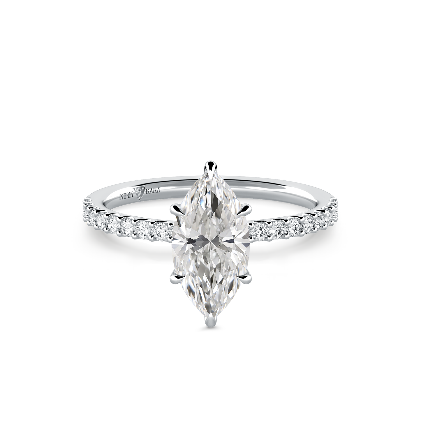 Preset Marquise Hidden Halo Lab Diamond Engagement Ring - Center Diamond Included