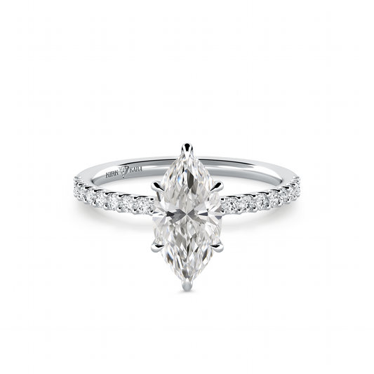 Preset Marquise Hidden Halo Lab Diamond Engagement Ring - Center Diamond Included