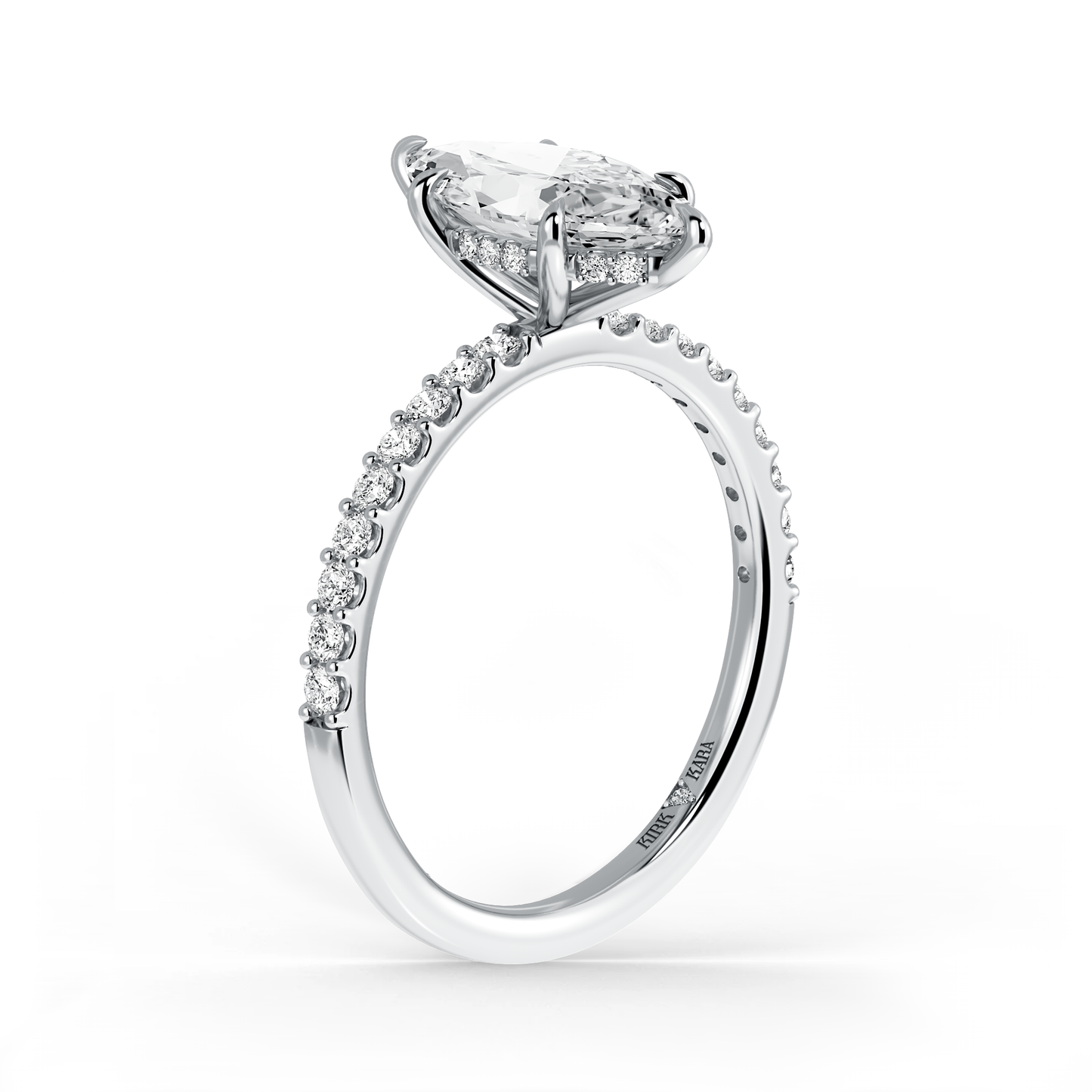 Preset Marquise Hidden Halo Lab Diamond Engagement Ring - Center Diamond Included