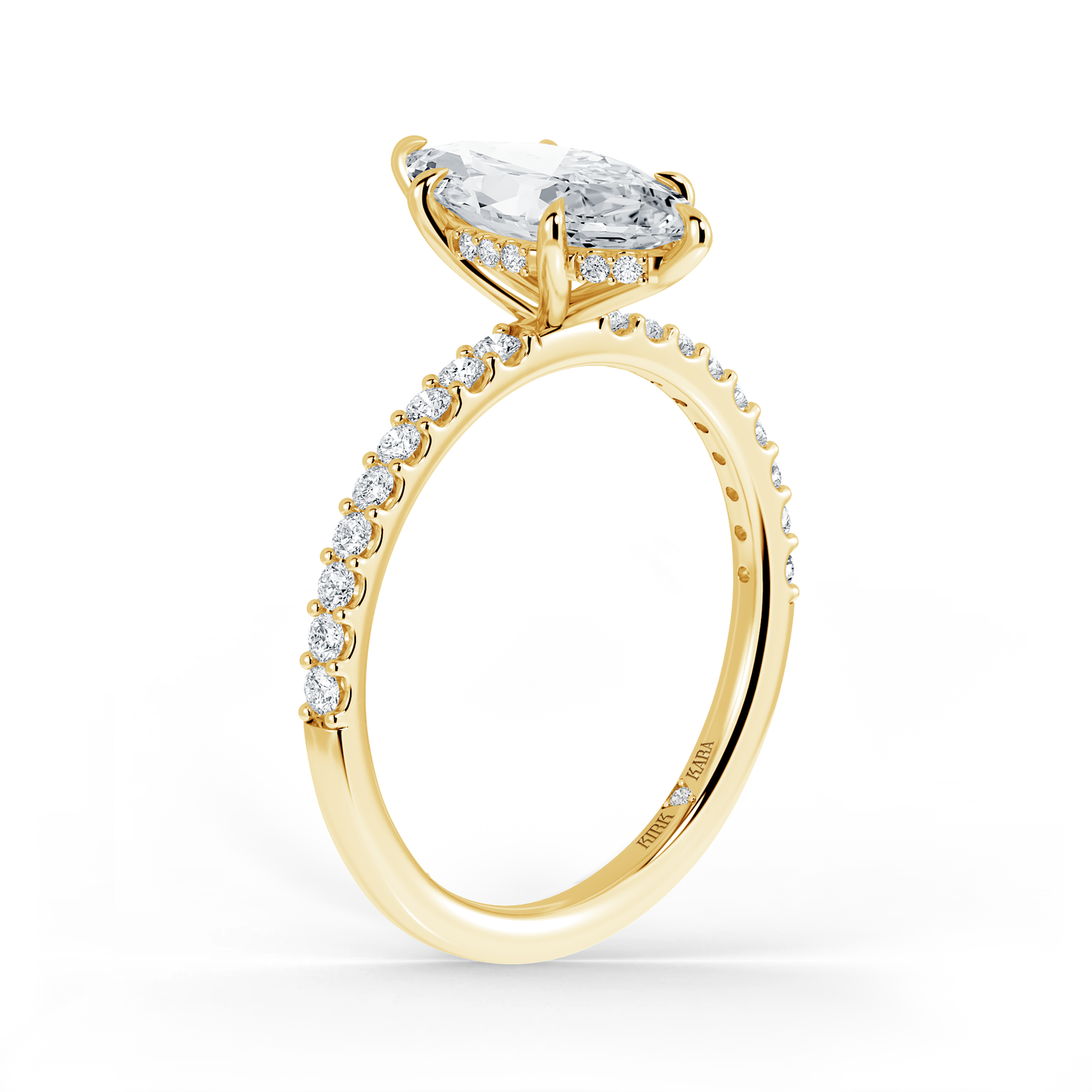 Preset Marquise Hidden Halo Lab Diamond Engagement Ring - Center Diamond Included