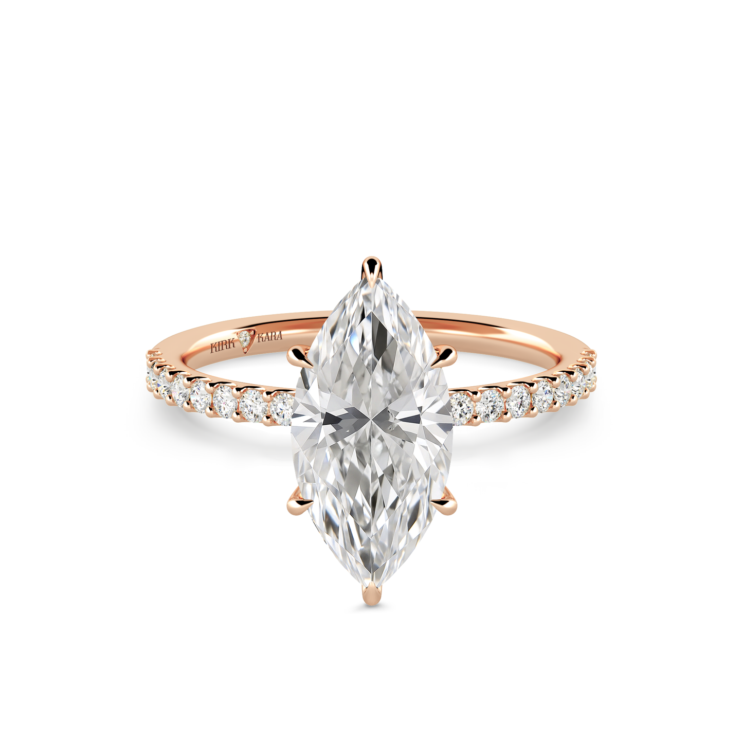 Preset Marquise Hidden Halo Lab Diamond Engagement Ring - Center Diamond Included