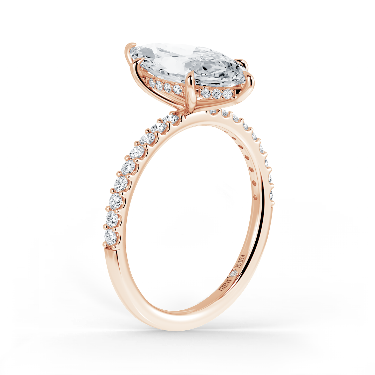 Preset Marquise Hidden Halo Lab Diamond Engagement Ring - Center Diamond Included