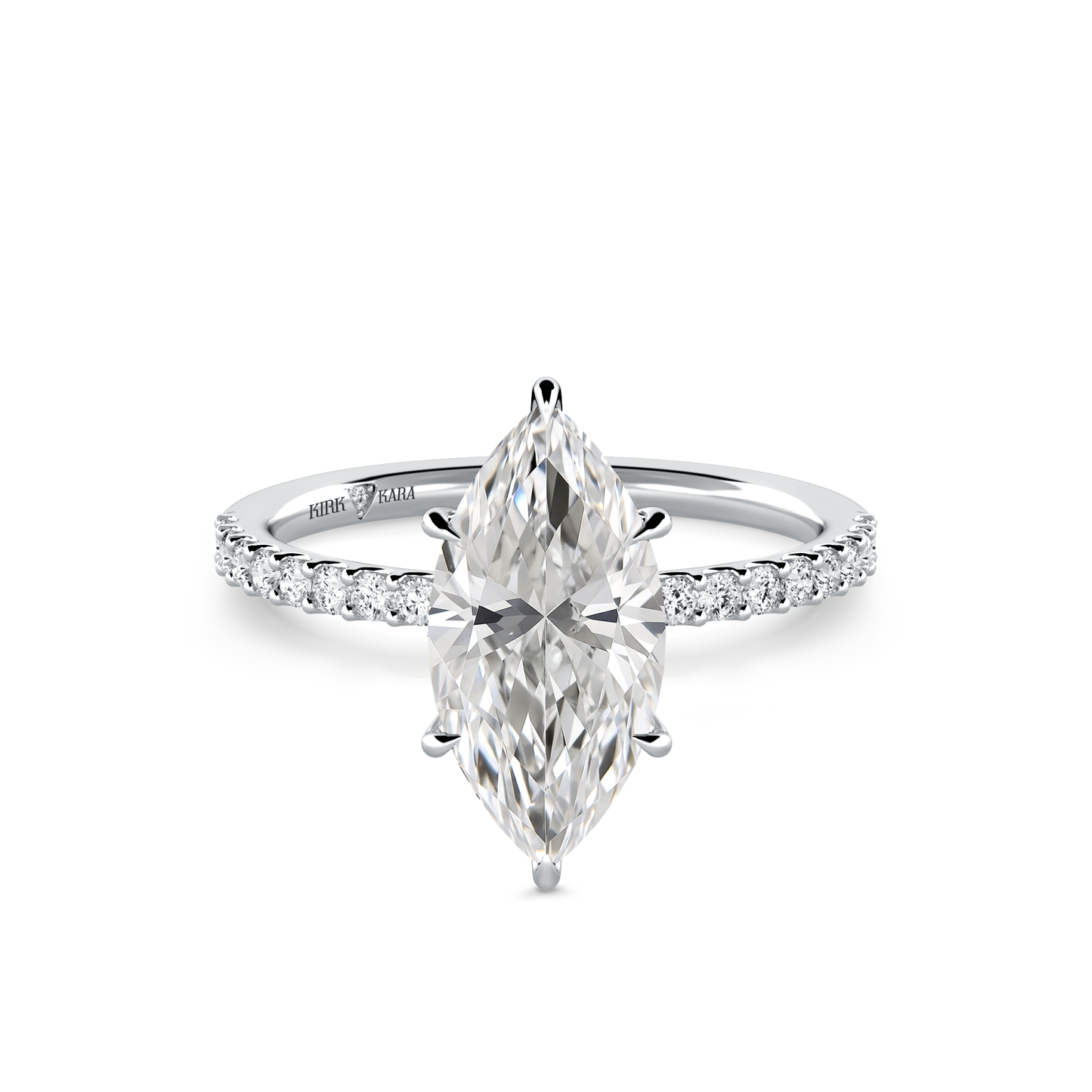 Preset Marquise Hidden Halo Lab Diamond Engagement Ring - Center Diamond Included