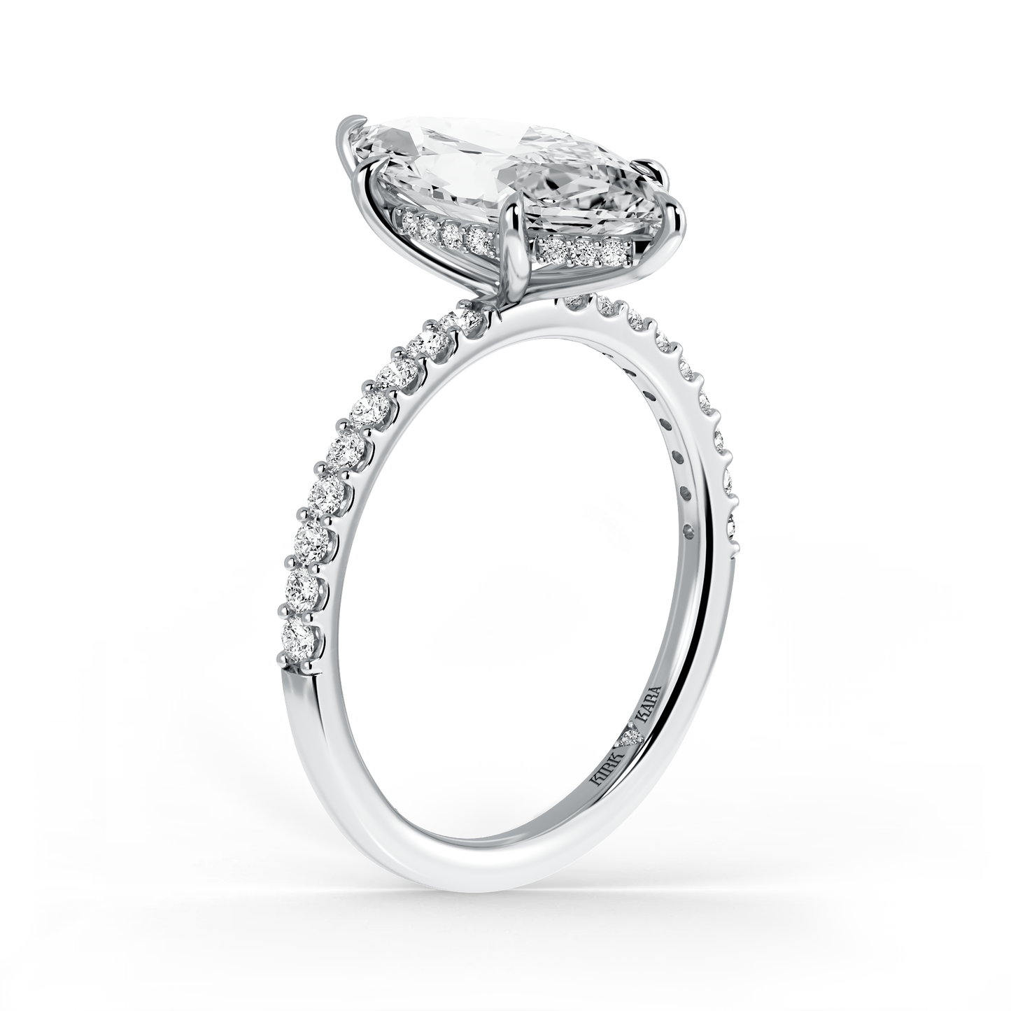 Preset Marquise Hidden Halo Lab Diamond Engagement Ring - Center Diamond Included