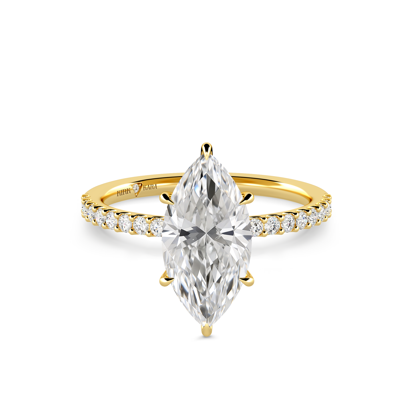 Preset Marquise Hidden Halo Lab Diamond Engagement Ring - Center Diamond Included