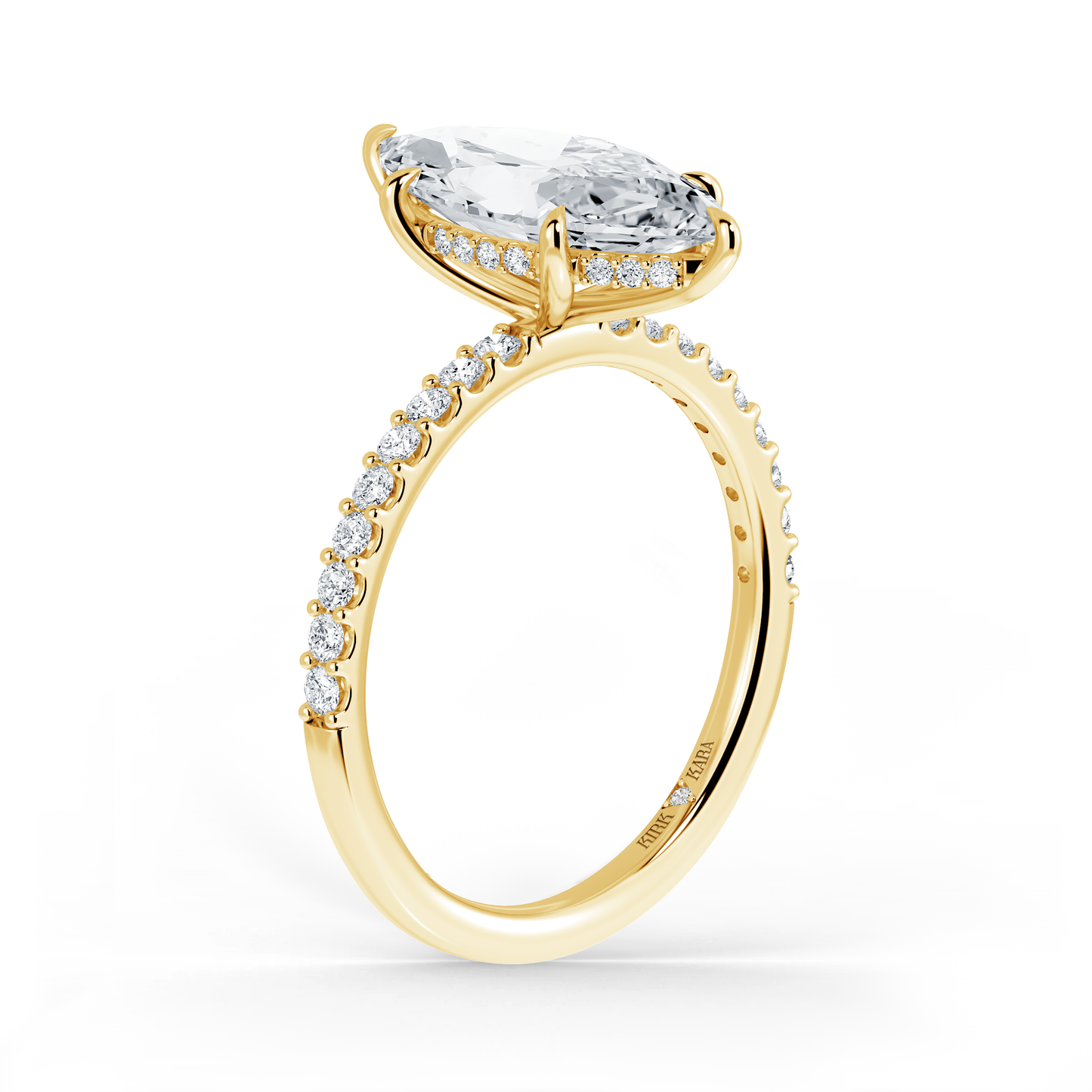 Preset Marquise Hidden Halo Lab Diamond Engagement Ring - Center Diamond Included