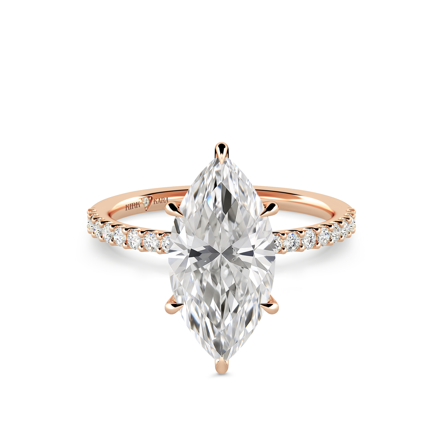 Preset Marquise Hidden Halo Lab Diamond Engagement Ring - Center Diamond Included