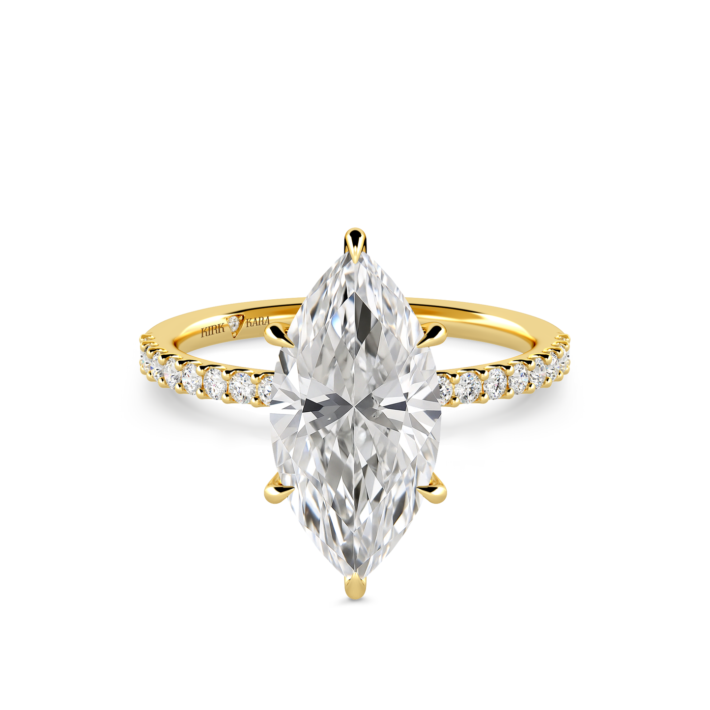 Preset Marquise Hidden Halo Lab Diamond Engagement Ring - Center Diamond Included