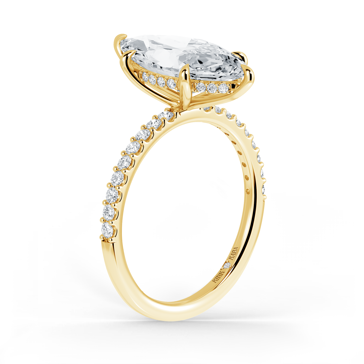 Preset Marquise Hidden Halo Lab Diamond Engagement Ring - Center Diamond Included