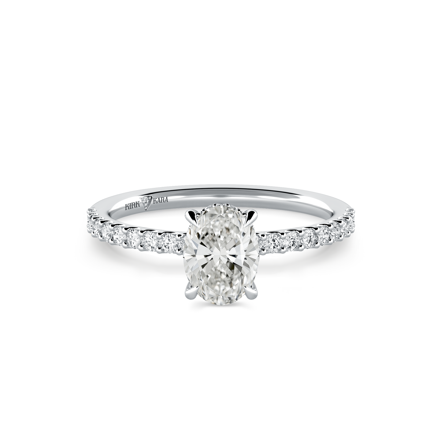 Preset Oval Hidden Halo Lab Diamond Engagement Ring - Center Diamond Included