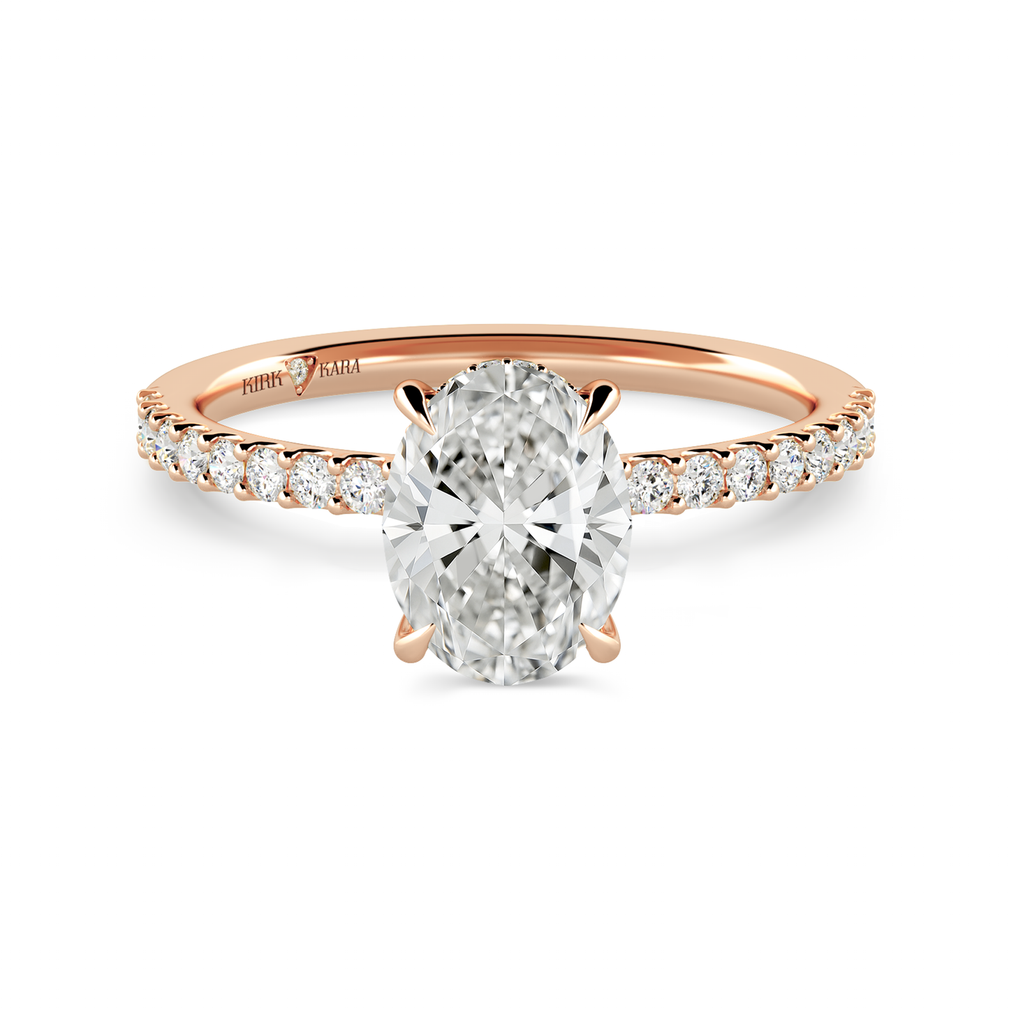 Preset Oval Hidden Halo Lab Diamond Engagement Ring - Center Diamond Included