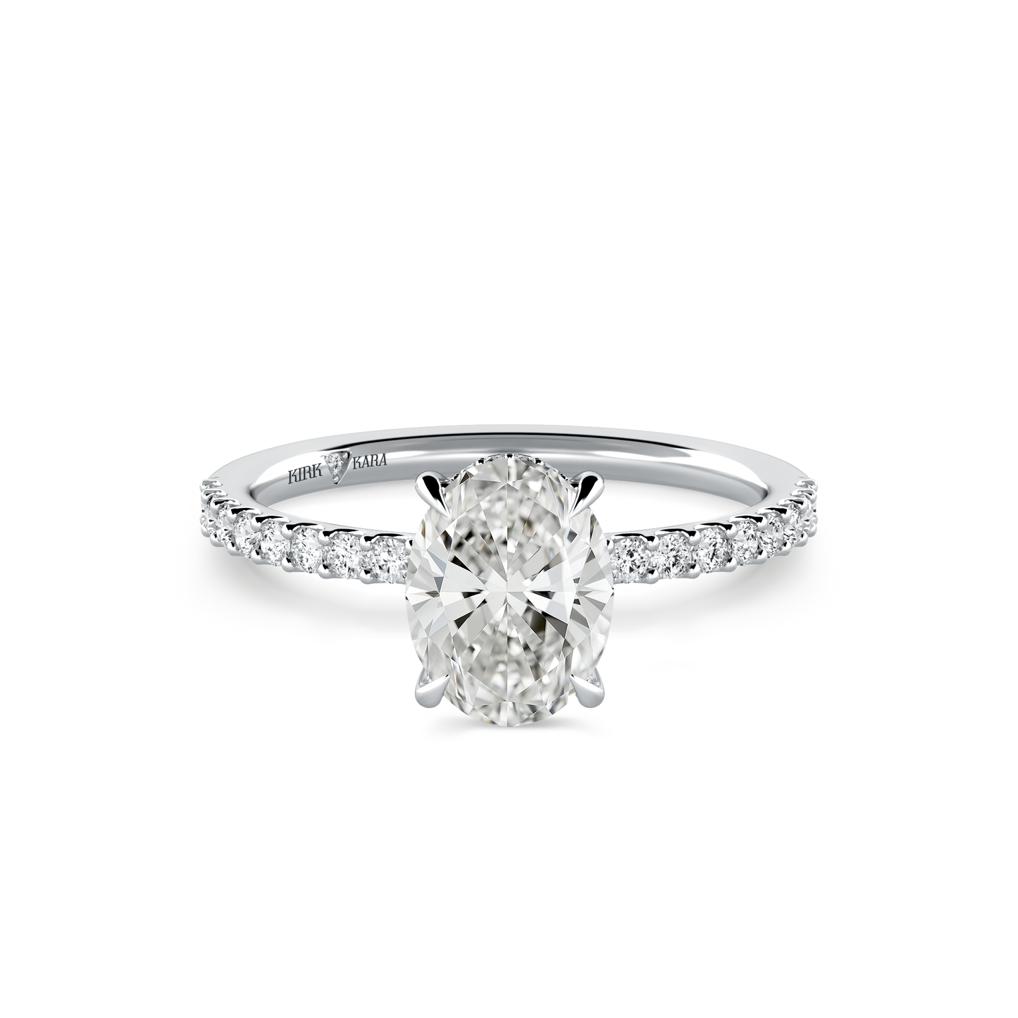 Preset Oval Hidden Halo Lab Diamond Engagement Ring - Center Diamond Included