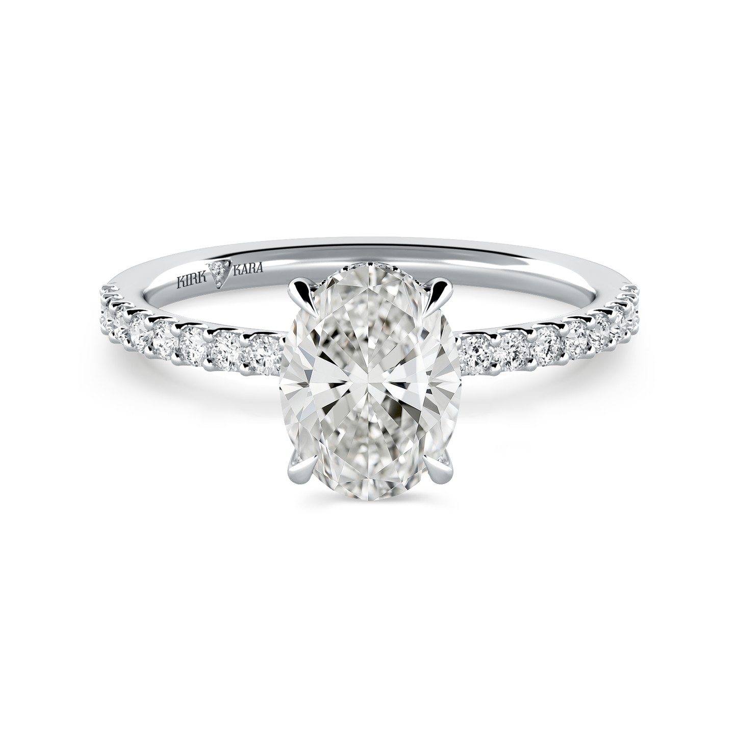 Preset Oval Hidden Halo Lab Diamond Engagement Ring - Center Diamond Included