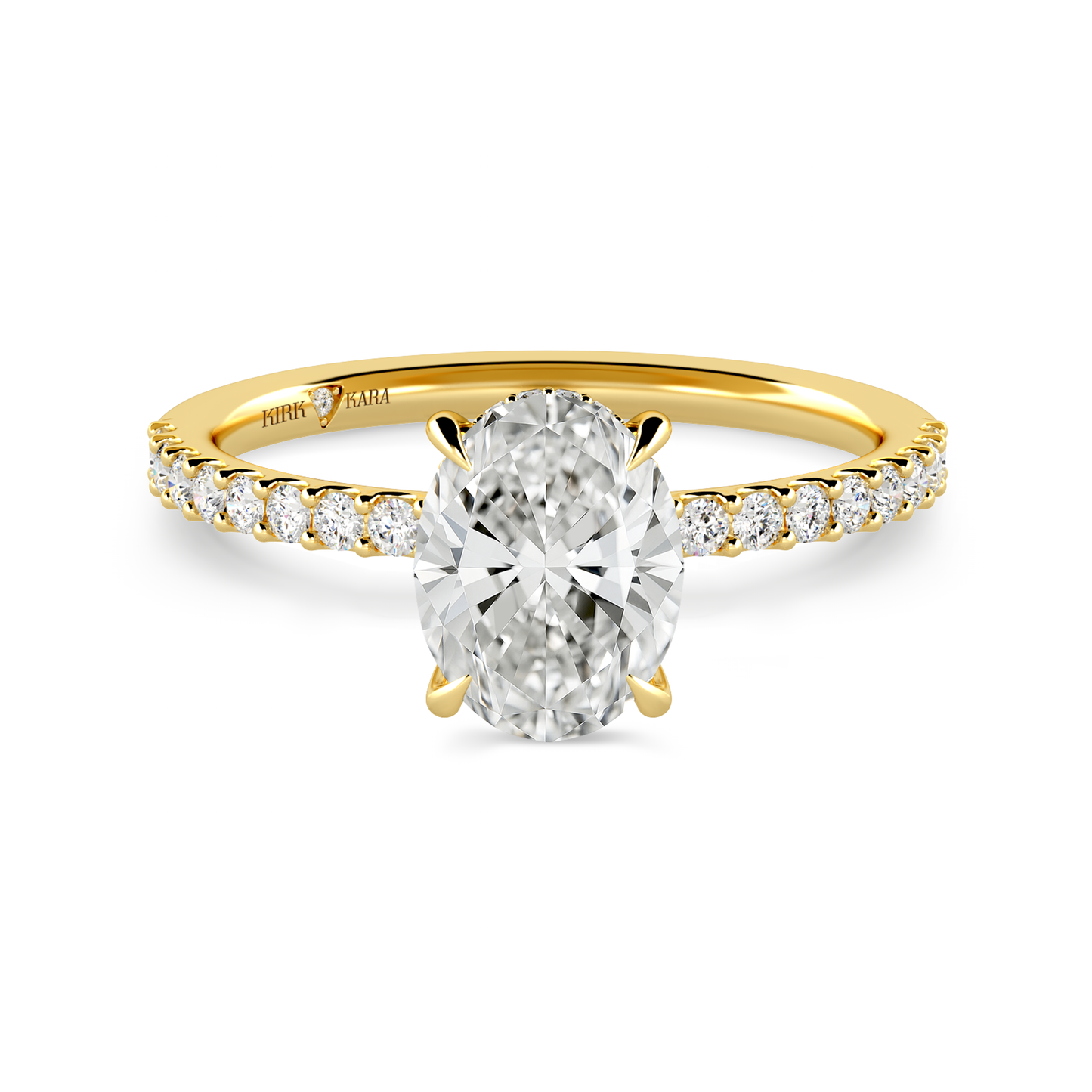 Preset Oval Hidden Halo Lab Diamond Engagement Ring - Center Diamond Included