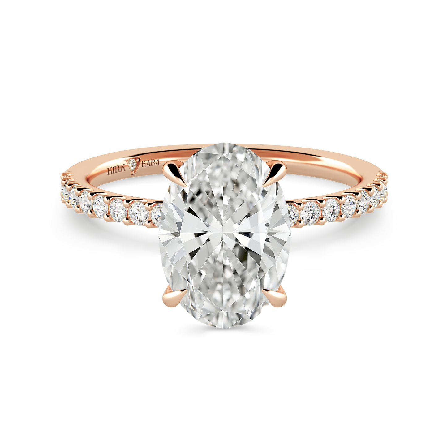 Preset Oval Hidden Halo Lab Diamond Engagement Ring - Center Diamond Included
