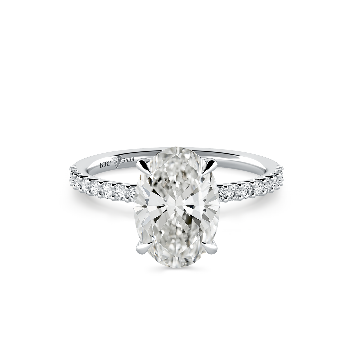 Preset Oval Hidden Halo Lab Diamond Engagement Ring - Center Diamond Included