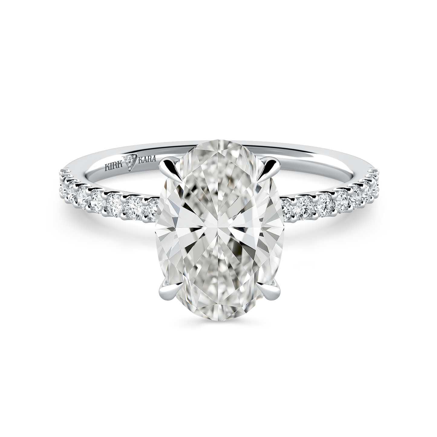 Preset Oval Hidden Halo Lab Diamond Engagement Ring - Center Diamond Included
