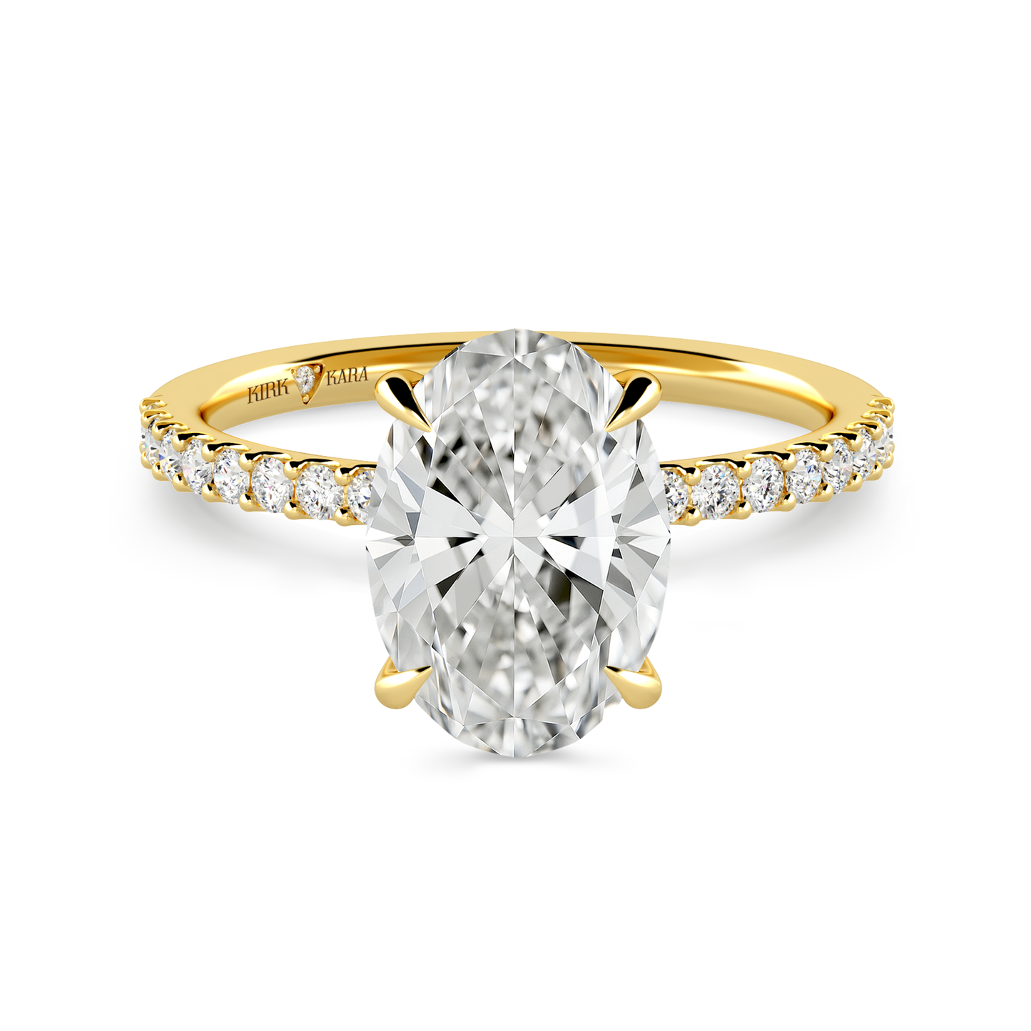 Preset Oval Hidden Halo Lab Diamond Engagement Ring - Center Diamond Included