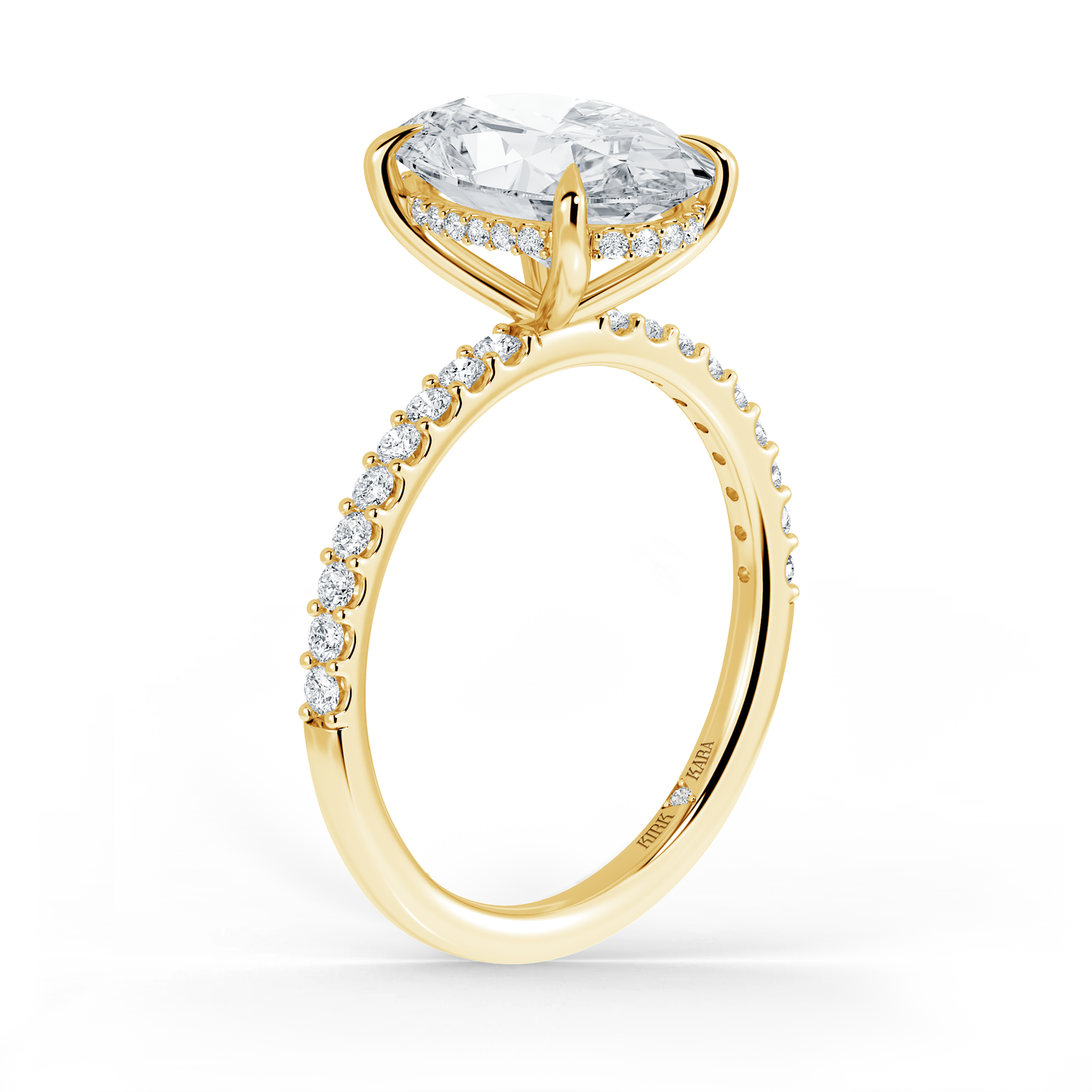 Preset Oval Hidden Halo Lab Diamond Engagement Ring - Center Diamond Included