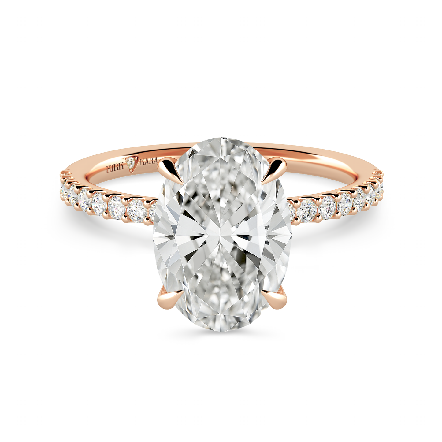 Preset Oval Hidden Halo Lab Diamond Engagement Ring - Center Diamond Included