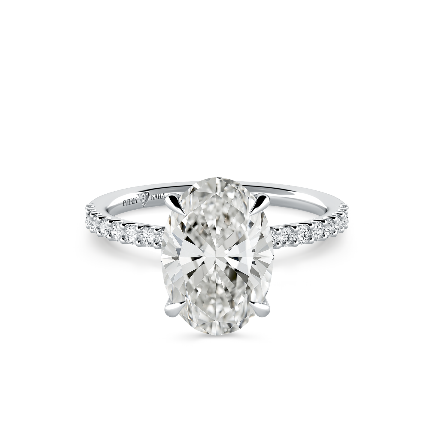Preset Oval Hidden Halo Lab Diamond Engagement Ring - Center Diamond Included