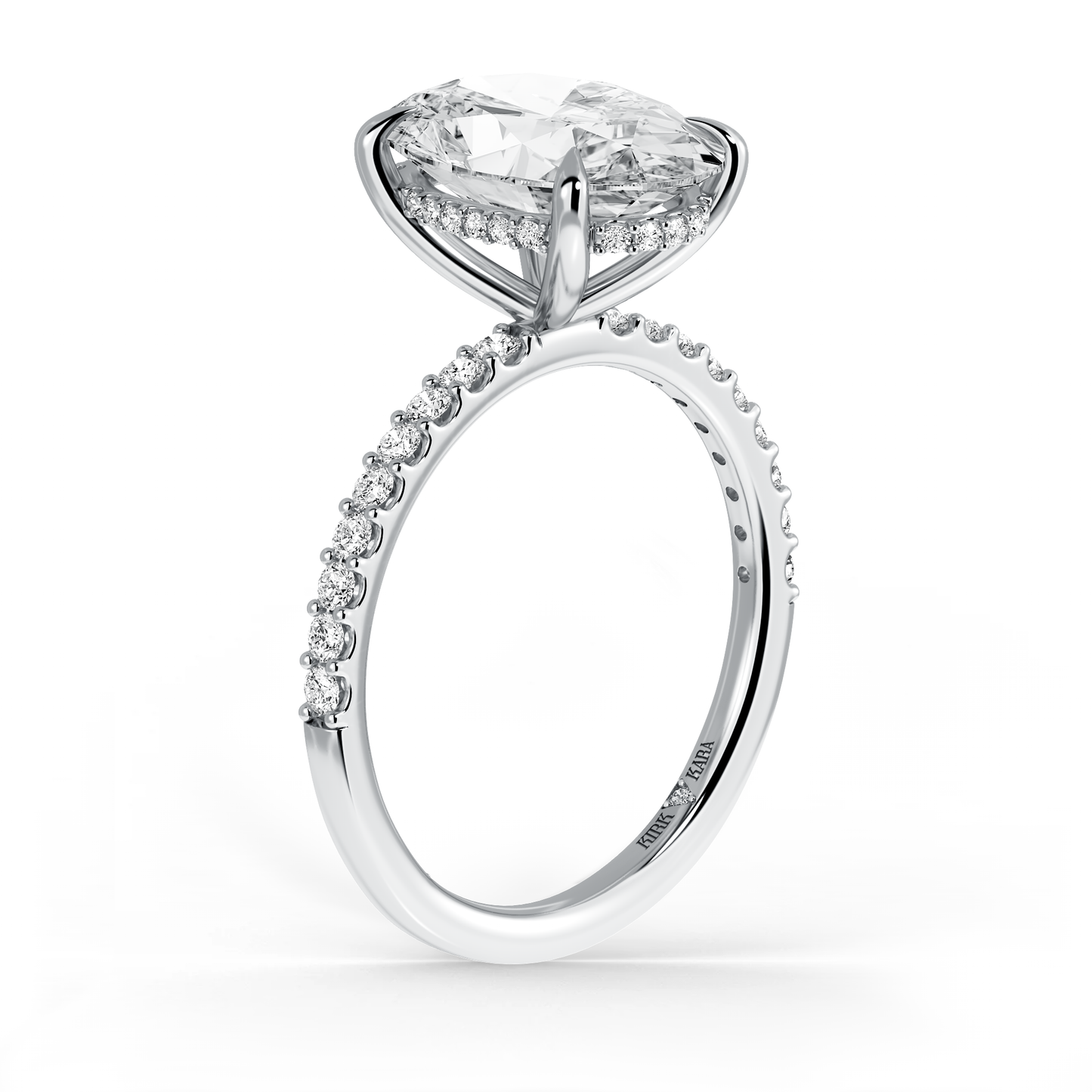 Preset Oval Hidden Halo Lab Diamond Engagement Ring - Center Diamond Included