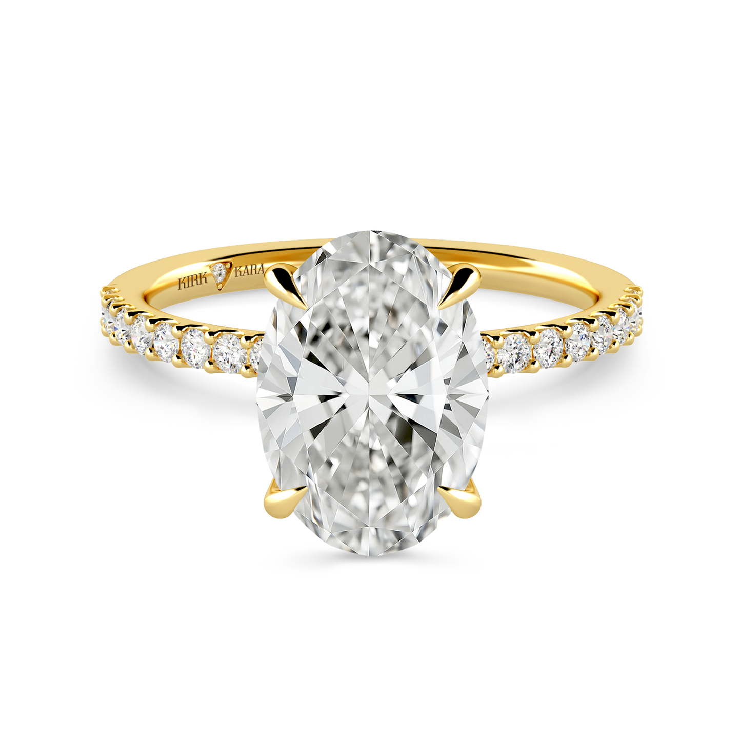 Preset Oval Hidden Halo Lab Diamond Engagement Ring - Center Diamond Included