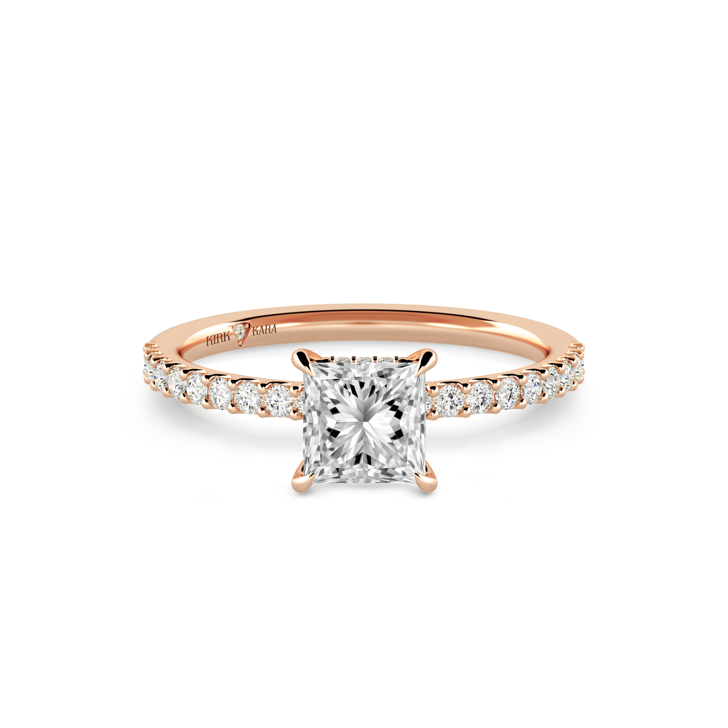 Preset Princess Hidden Halo Lab Diamond Engagement Ring - Center Diamond Included