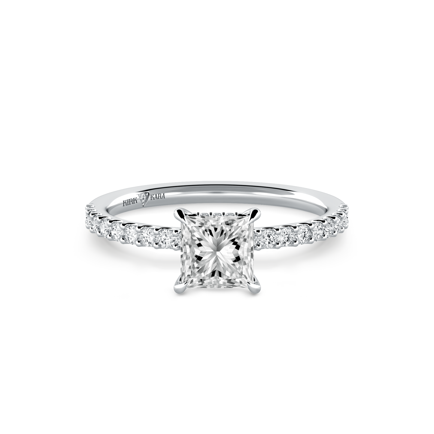Preset Princess Hidden Halo Lab Diamond Engagement Ring - Center Diamond Included