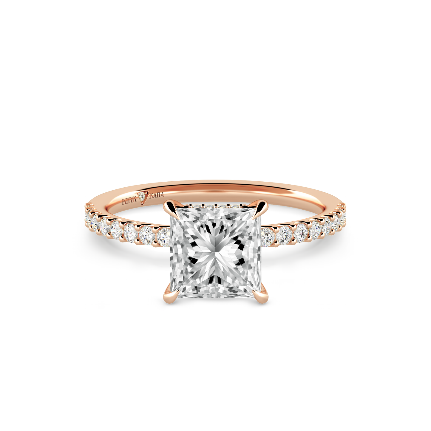 Preset Princess Hidden Halo Lab Diamond Engagement Ring - Center Diamond Included
