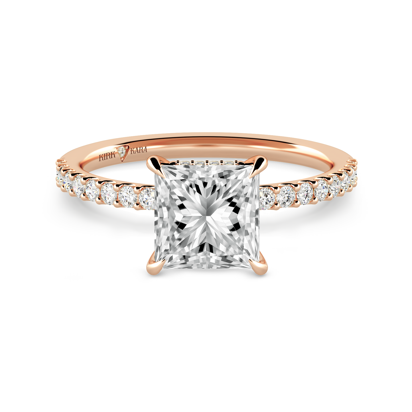 Preset Princess Hidden Halo Lab Diamond Engagement Ring - Center Diamond Included