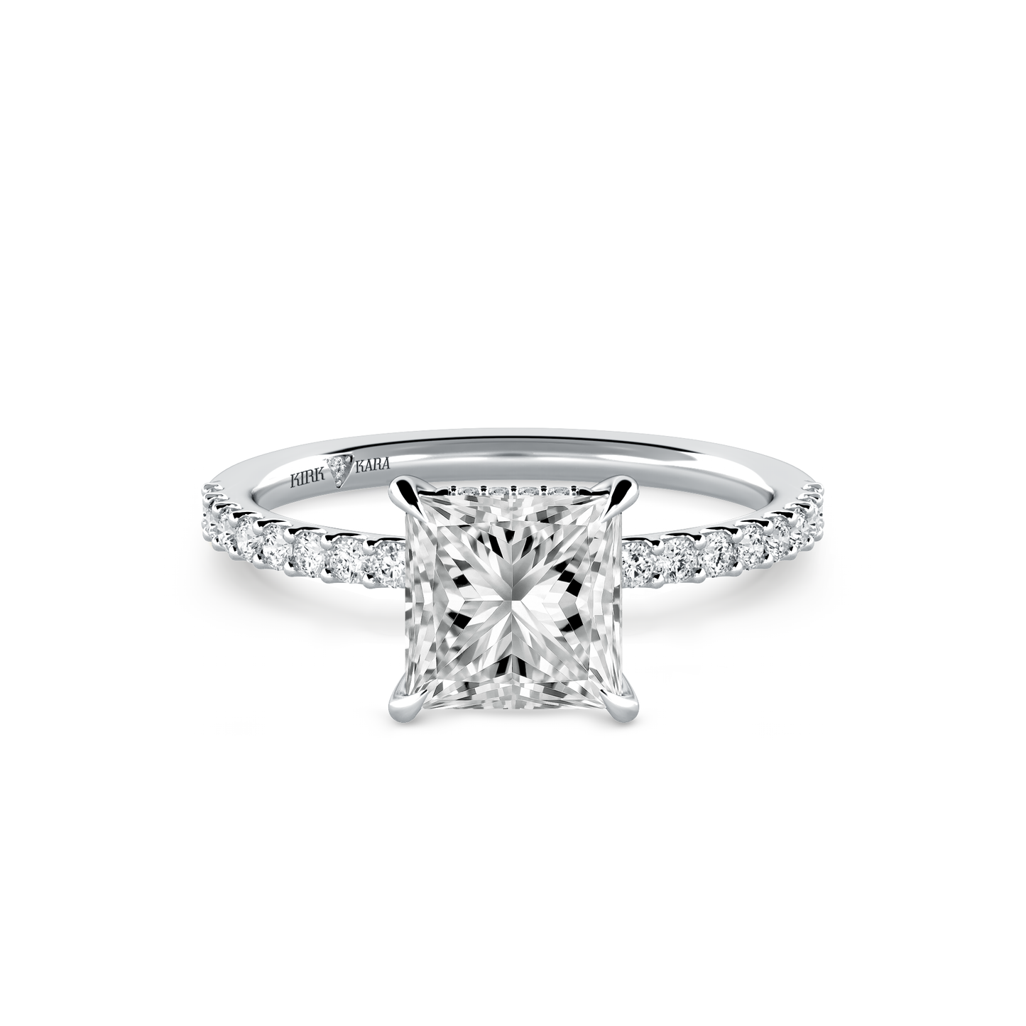 Preset Princess Hidden Halo Lab Diamond Engagement Ring - Center Diamond Included
