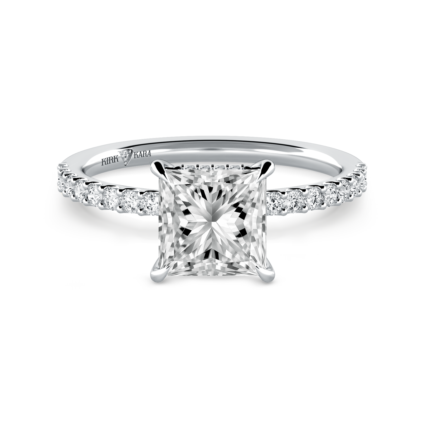 Preset Princess Hidden Halo Lab Diamond Engagement Ring - Center Diamond Included