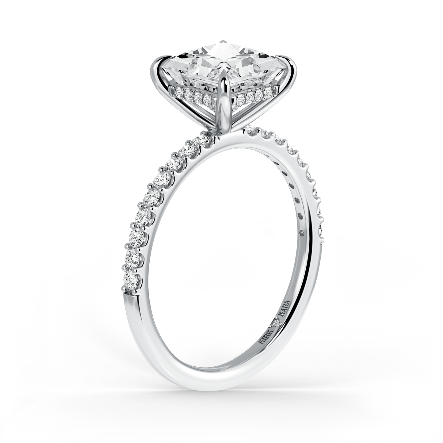 Preset Princess Hidden Halo Lab Diamond Engagement Ring - Center Diamond Included