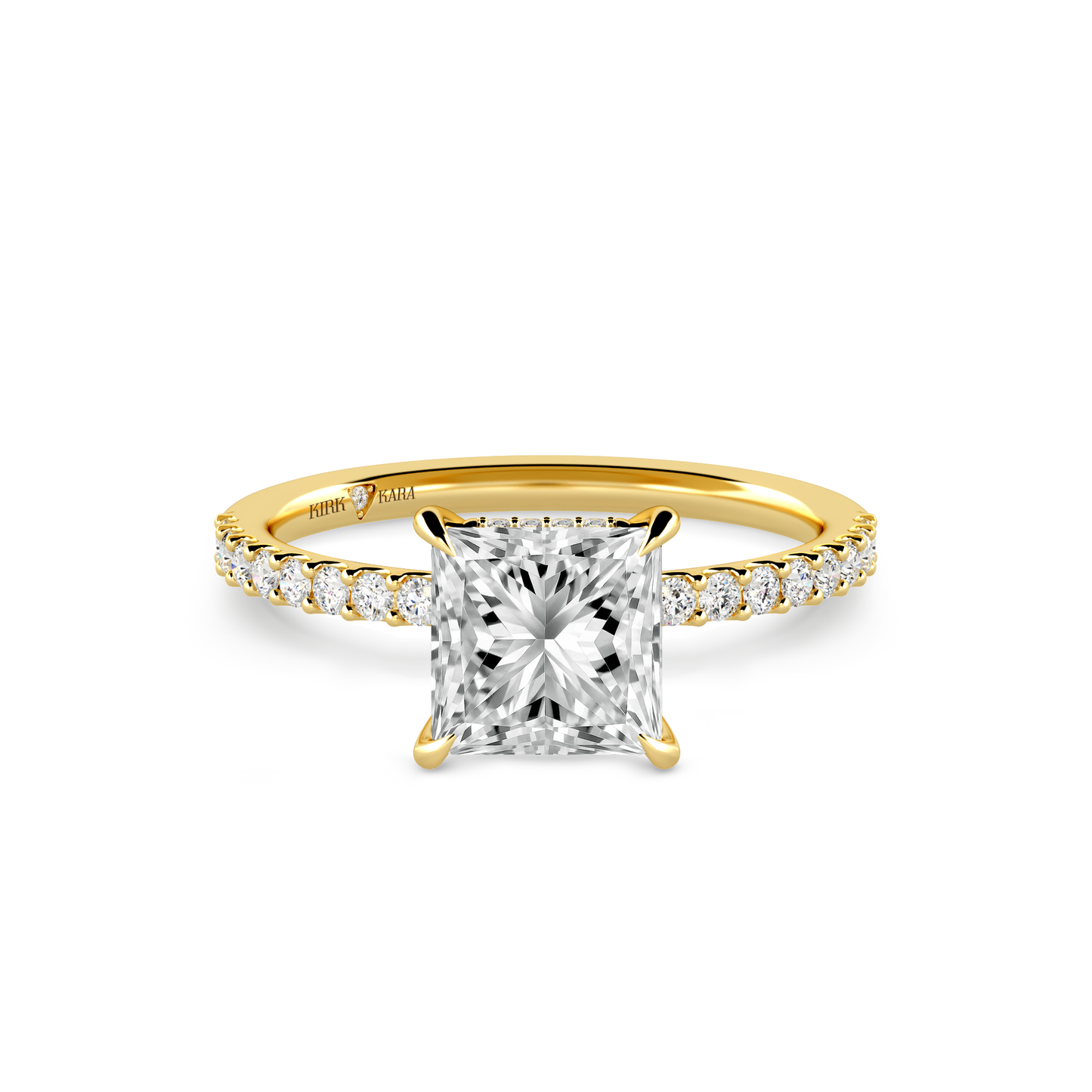 Preset Princess Hidden Halo Lab Diamond Engagement Ring - Center Diamond Included