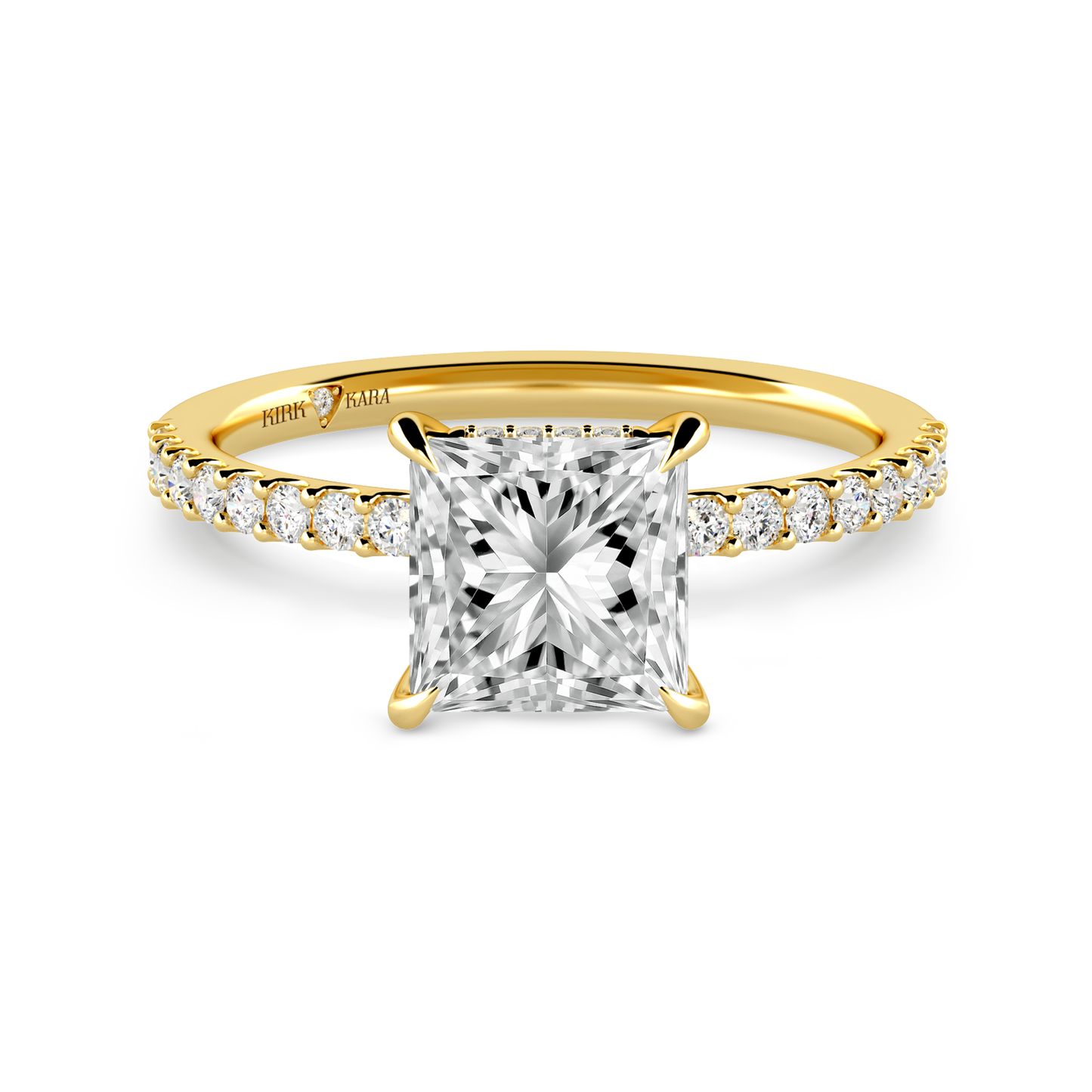 Preset Princess Hidden Halo Lab Diamond Engagement Ring - Center Diamond Included