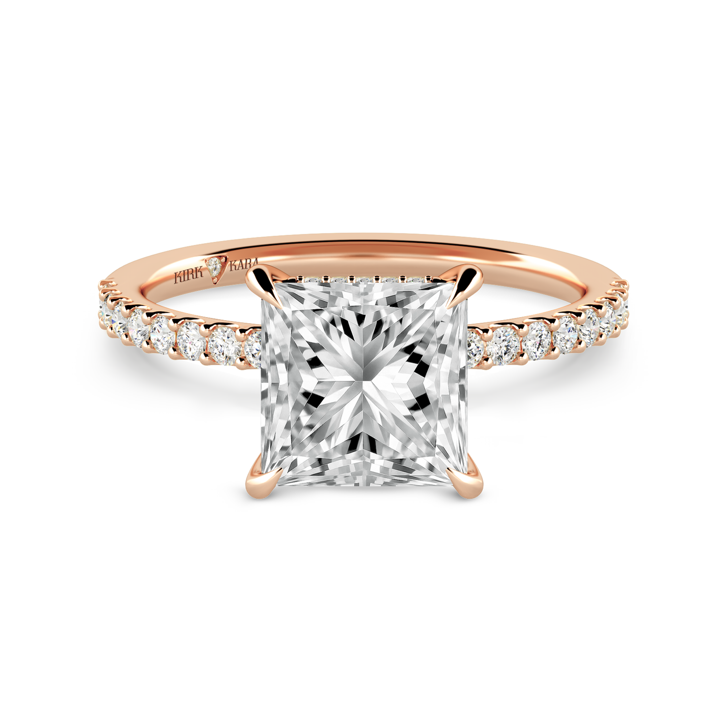 Preset Princess Hidden Halo Lab Diamond Engagement Ring - Center Diamond Included