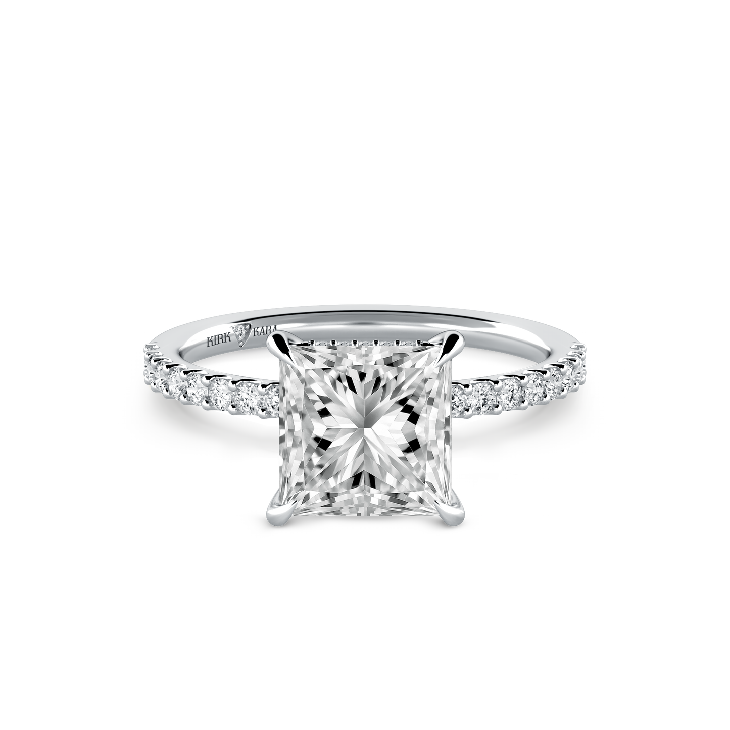 Preset Princess Hidden Halo Lab Diamond Engagement Ring - Center Diamond Included