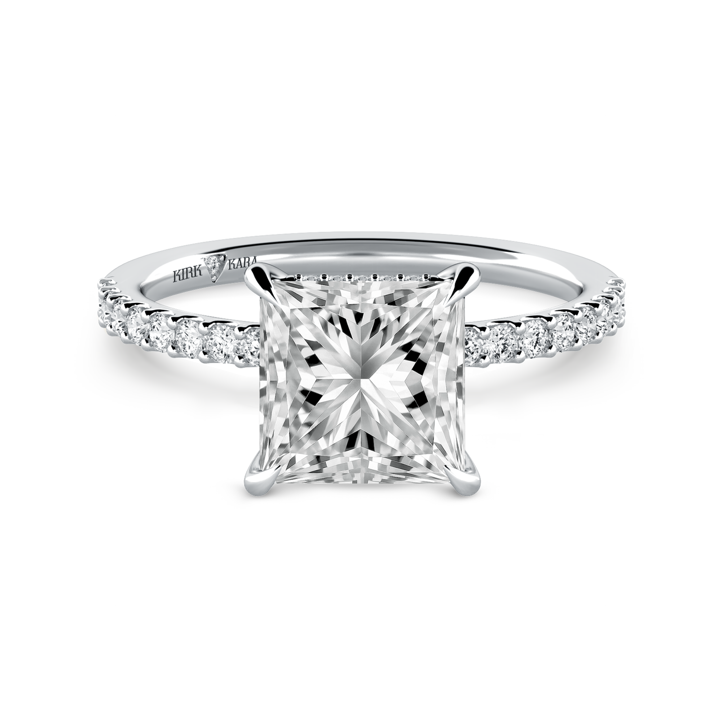 Preset Princess Hidden Halo Lab Diamond Engagement Ring - Center Diamond Included