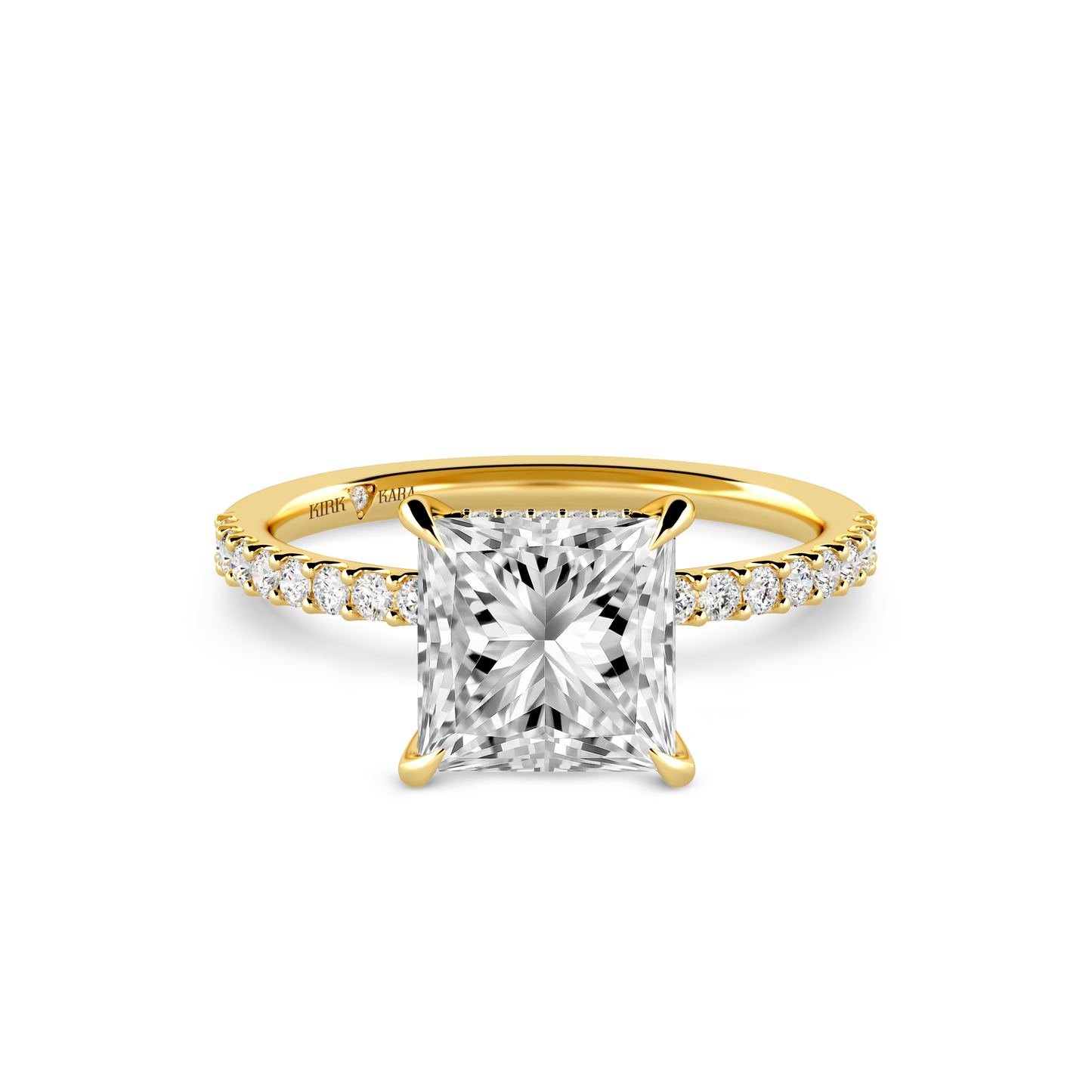 Preset Princess Hidden Halo Lab Diamond Engagement Ring - Center Diamond Included
