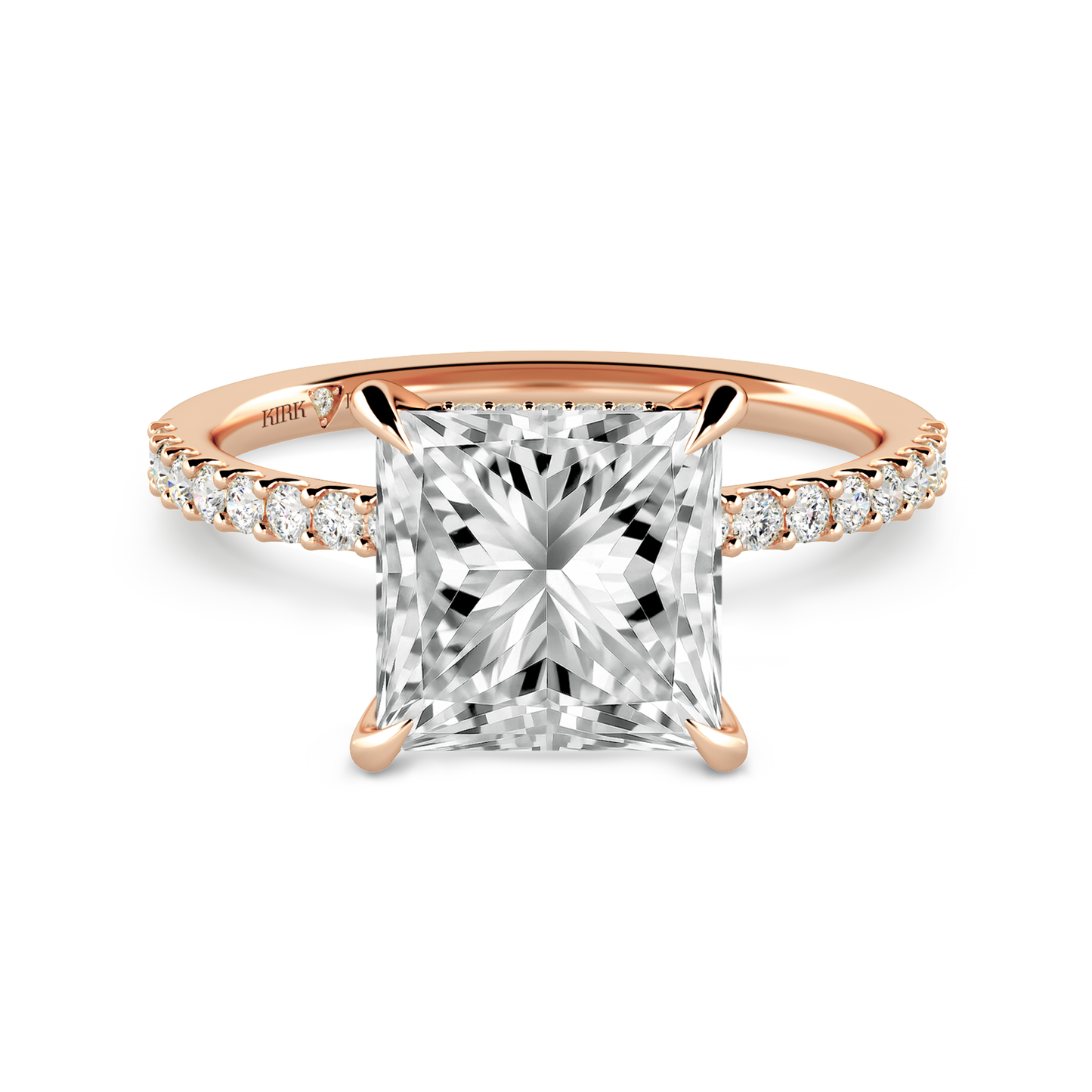 Preset Princess Hidden Halo Lab Diamond Engagement Ring - Center Diamond Included