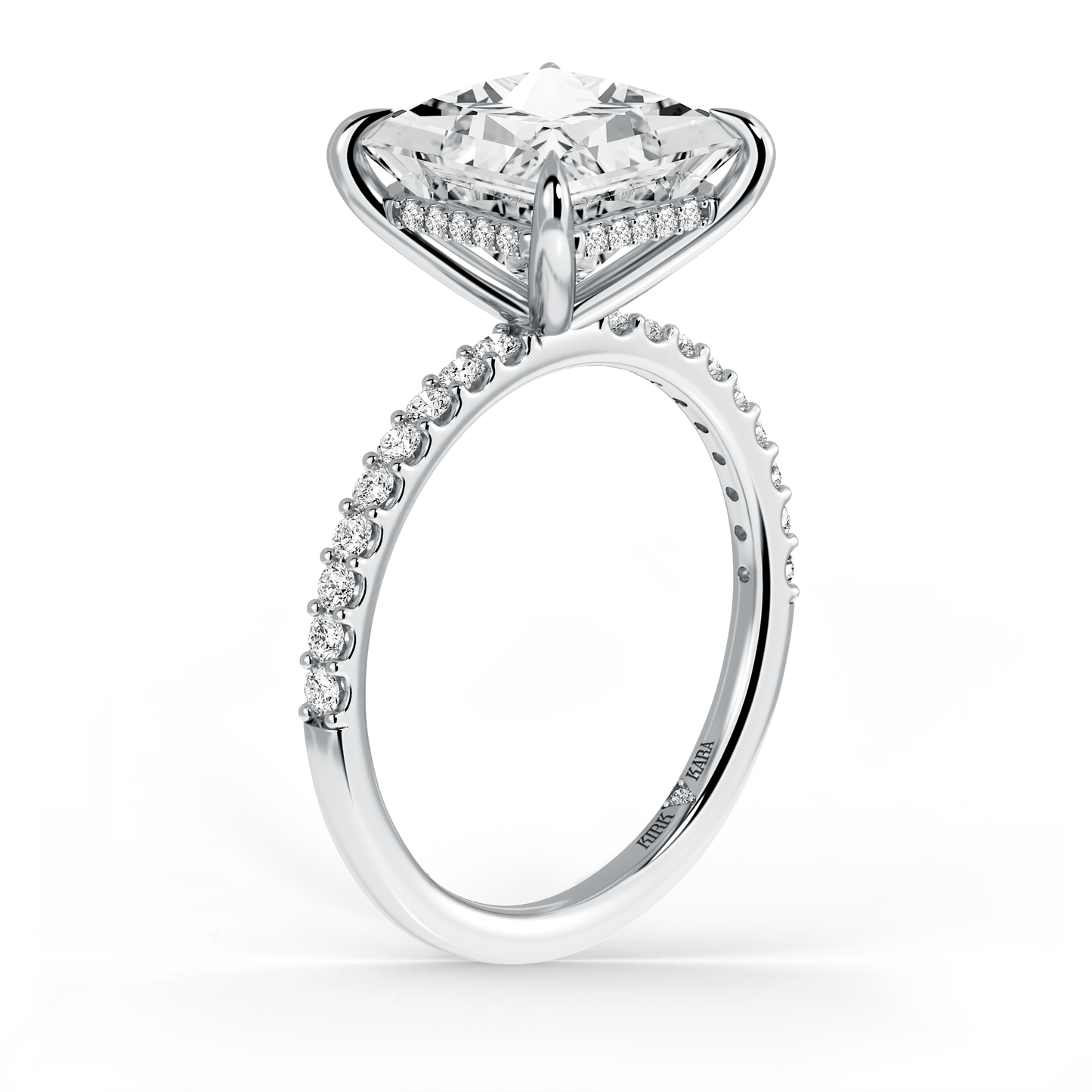 Preset Princess Hidden Halo Lab Diamond Engagement Ring - Center Diamond Included