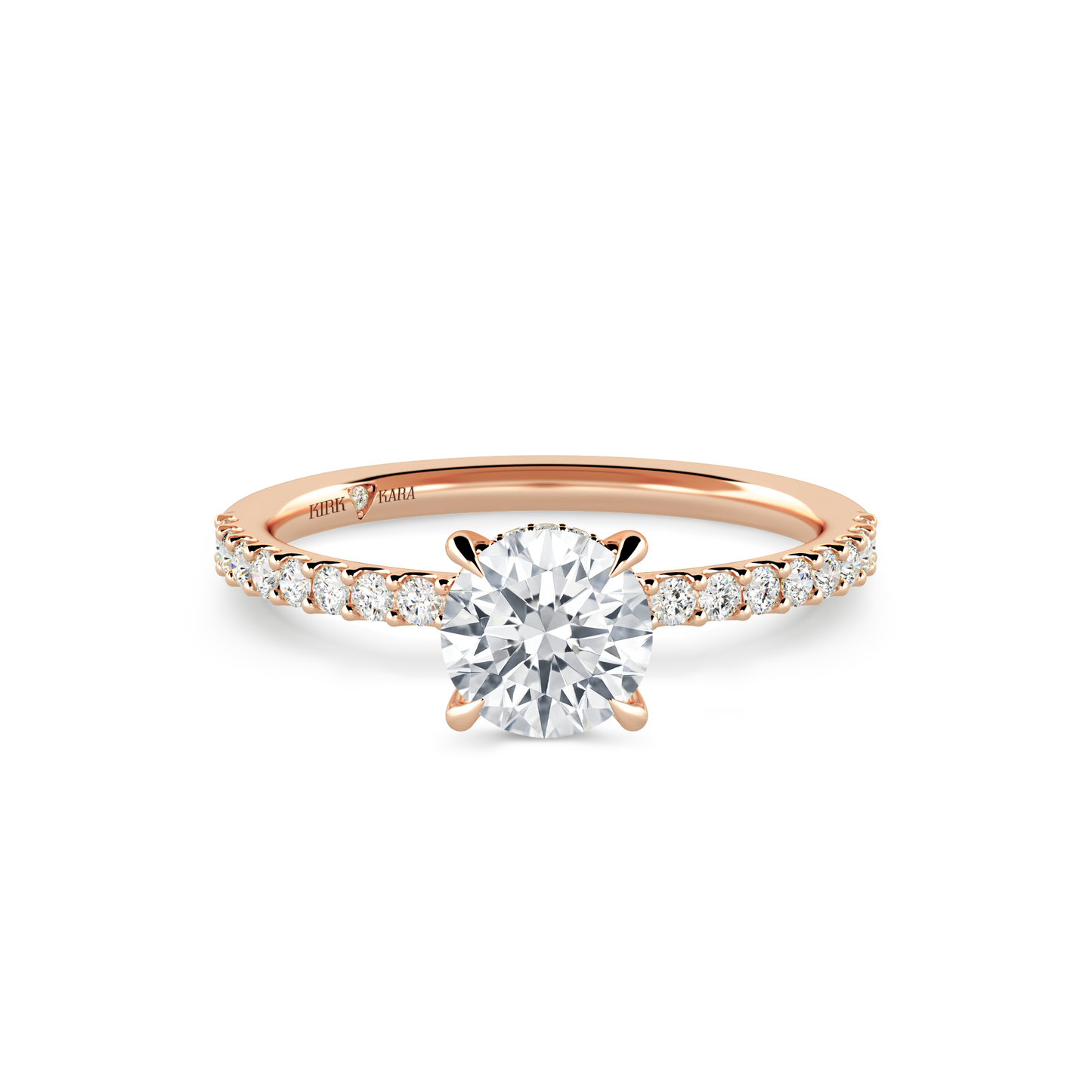 Preset Round Hidden Halo Lab Diamond Engagement Ring - Center Diamond Included